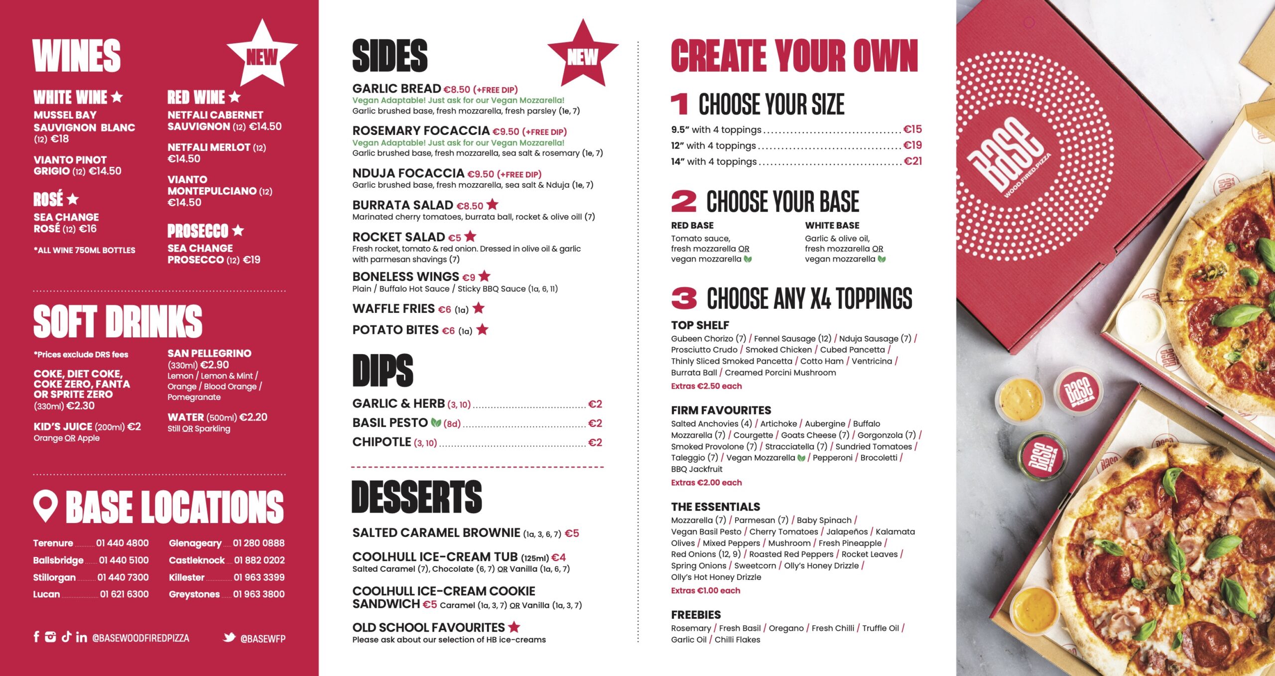 Base Wood Fired Pizza - Menu